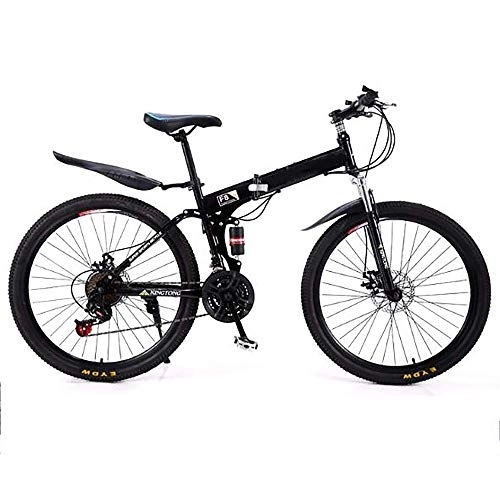 Folding Mountain Bike : CHHD Adult Folding Mountain Bike 24 / 26 Inch Variable Speed ?Off-Road Dual Shock Absorber 21 Speed