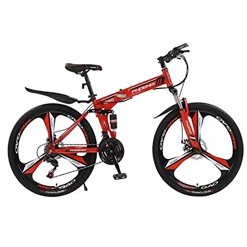 Folding Mountain Bike : CHHD Adult Off-road Mountain Bike Double Shock-absorbing 26 / 24 Inch Foldable Bike, 21-speed / 24-speed / 27-speed