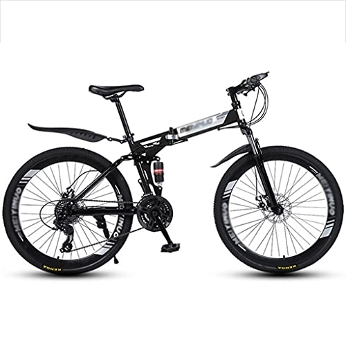 Folding Mountain Bike : Children's bicycle Youth / Adult Folding Mountain Bike, Full Suspension 27 Speed ​​Gears Disc Brakes Mountain Bicycle with Dual Disc Brake for Men and Women ( Color : Style4 , Size : 26inch24 speed )