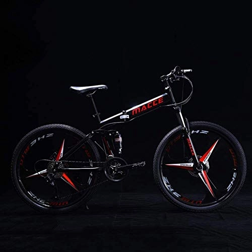 Folding Mountain Bike : Children Youth Mountain Bicycles, 21 Speed Steel Frame Foldable Kids Bike Mtb, Boys Girls Children Bicycle High Carbon Steel Frame Variable Speed Shock Absorption, (Color : Black B)