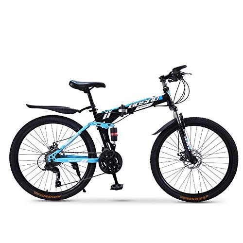 Folding Mountain Bike : CHJ Folding Mountain Bike Bicycle 21 / 24 / 27 / 30 Variable Speed Male and Female Variable Speed Student Adult Bicycle Shock Absorption Racing 24 / 26 Inch, 26 inches, 21speed