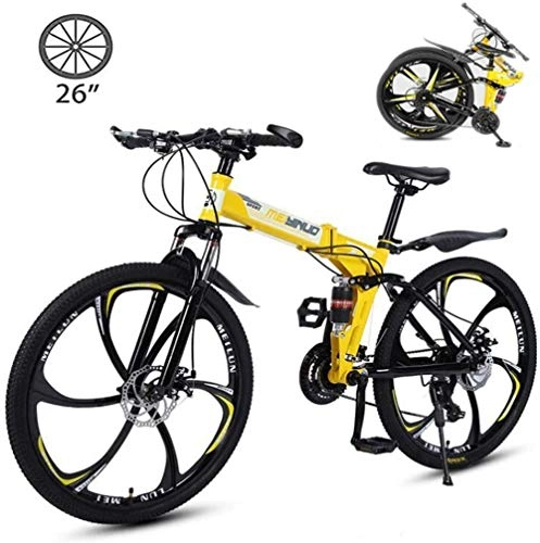 Folding Mountain Bike : City Bicycle Bike, 26In Trekking Bicycle Cross Trekking Bikes Unisex Folding Free Bicycle Full Suspension MTB Bicycle Double Disc Brake-24speed_26 inch