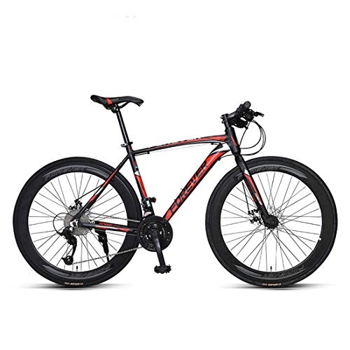 Folding Mountain Bike : City Bike 27-Speed Fold Bicycle With Mechanical Disc Brake For Unisex Adult, red