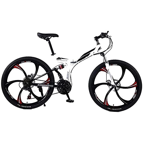 Folding Mountain Bike : COUYY Foldable bicycle 24 / 26 inch steel 21 / 24 / 27 variable speed bicycle double disc brake road bike bicycle mountain bike, 27speed, 26 inches