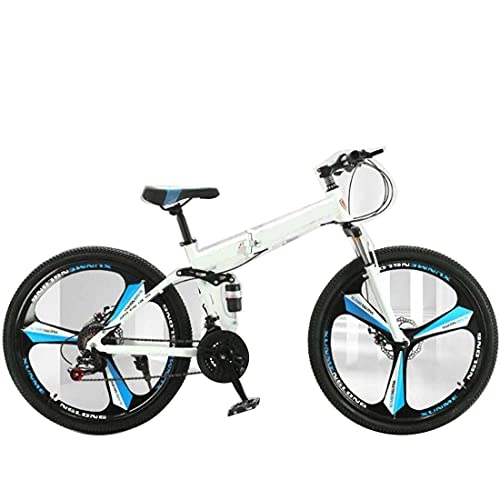 Folding Mountain Bike : COUYY Foldable variable speed one-wheel mountain bike 24 inch 26 inch male and female adult student bicycle road bike 21 speed, White, 26