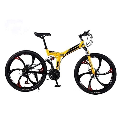 Folding Mountain Bike : COUYY Folding mountain bike aluminum alloy 21 / 24 / 27 speed 24 / 26 inch double disc brake bicycle mountain bike male and female off-road bicycle, 26inch, 24speed