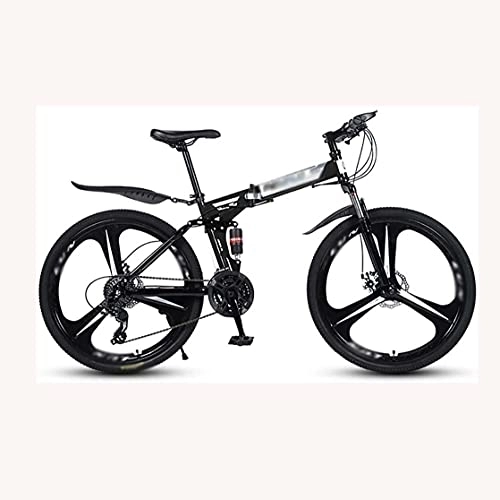 Folding Mountain Bike : COUYY Folding mountain bike full suspension 21-speed variable speed with aluminum frame disc brakes men's and women's bicycles, 3knives