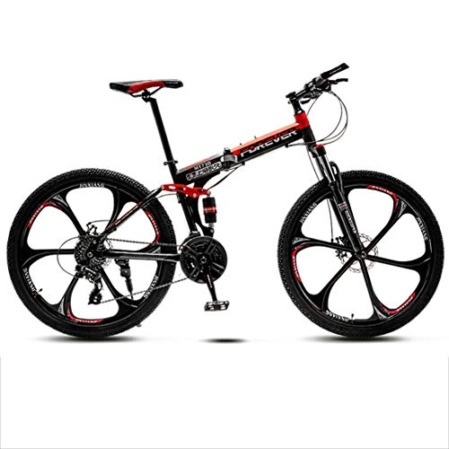 Folding Mountain Bike : CPY-EX Folding Mountain Bike, 26 Inch 21 / 24 / 27 / 30 Speed Variable Speed Off-Road Double Shock Absorption Double Disc Brakes Men's Bicycle Outdoor Riding Adult, C2, 24
