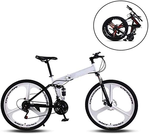 Folding Mountain Bike : CSS Mountain Bikes, Folding High Carbon Steel Frame 24 inch Variable Speed Double Shock Absorption Three Cutter Wheels Foldable Bicycle 6-6, B, 27 Speed