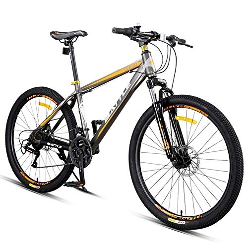 Folding Mountain Bike : Cxmm 24-Speed Mountain Bikes, 26 inch Adult High-Carbon Steel Frame Hardtail Bicycle, Men's All Terrain Mountain Bike, Anti-Slip Bikes, Green, Orange