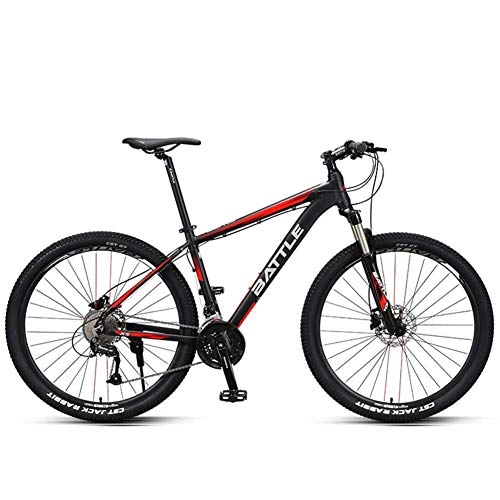 Folding Mountain Bike : Cxmm 27.5 inch Mountain Bikes, Adult Men Hardtail Mountain Bikes, Dual Disc Brake Aluminum Frame Mountain Bicycle, Adjustable Seat, Red, 30 Speed