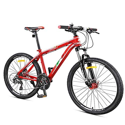 Folding Mountain Bike : Cxmm 27-Speed Mountain Bikes, Front Suspension Hardtail Mountain Bike, Adult Women Mens All Terrain Bicycle with Dual Disc Brake, Red, 24 inch, Red, 26Inch