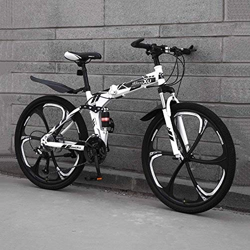 Folding Mountain Bike : DALUXE 24 Speed Comfortable Folding Mountain Road Bike Beach Bicycle 24-inch Male And Female Students Double Absorber Shock Ad. Adult Bike Track Dual Disc Students Shift Urban
