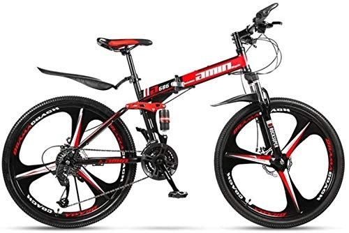 Folding Mountain Bike : DALUXE 24 Speed Folding Mountain Road Bike Beach Bicycle 24-inch Male And Female Students Shift Double Absorber Shock Adult Brakes Bik. Dual Commuter Disc Track Shift Urban