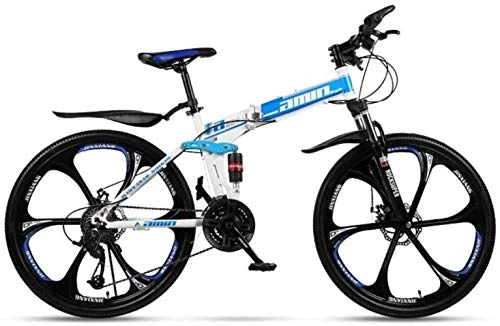 Folding Mountain Bike : DALUXE Fashion 24 Speed Folding Mountain Road Bike Beach Bicycle 24-inch Male And Female Students Double Absorber Shock Adult Brakes Dual Commuter Disc T. Students Shift Urban