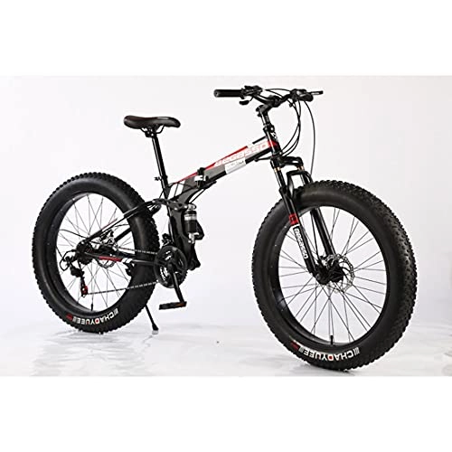 Folding Mountain Bike : DERTHWER Mountain Bike Two-wheeled Shock-absorbing Mountain Bike, Folding Bike, Off-road Variable Speed Bicycle, Male And Female Student Youth Bicycle (Color : Black)