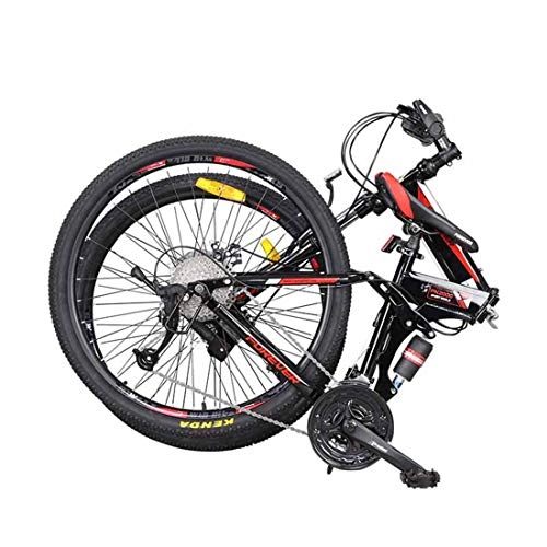 Folding Mountain Bike : Double Suspension Lockable Front Fork 26 Inch 27 Speed Men's Adult Mountain Bike