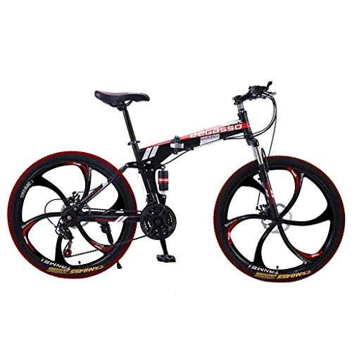 Folding Mountain Bike : DQANIU Adults Kids 26 inches Wheel Mountain Bike High Carbon Steel Hardtail Mountain Road Folding Bike 21Disc Brake Variable Speed Bicycle For Men and Women Students Office Workers