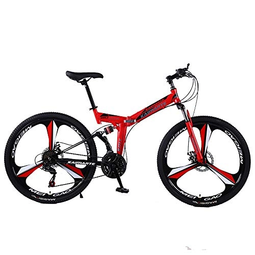 Folding Mountain Bike : DRAKE18 Folding mountain bike, 26-inch 27-speed variable speed double shock absorption double disc brakes off-road adult riding outside sports travel, A