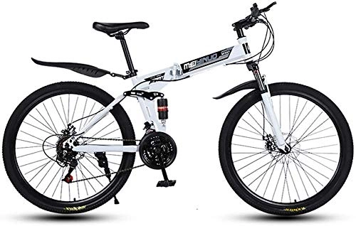 Folding Mountain Bike : Drohneks 21 / 24 / 27speed Mountain Bicycle, 26-inch Double Shock Absorber Speed Folding Adult Male and Female Students one Round Ultra-light Bike