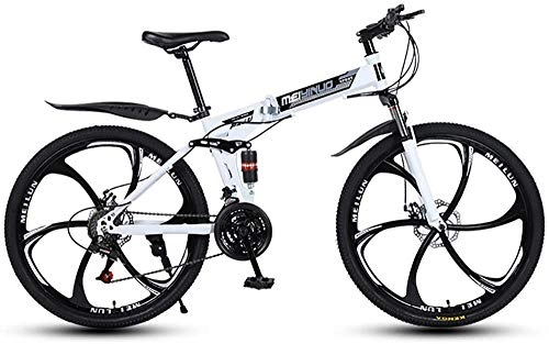 Folding Mountain Bike : Drohneks Adult Folding Mountain Bike 26inch 21 / 24 / 27 Variable Speed Classic Outdoor Cycling Non-Slip Shock Absorbers Bicycle