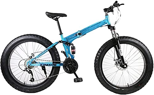 Folding Mountain Bike : Eortzzpc 26 Inch Wheel Adult Foldable Mountain Fat Bike, 27 Speed 4.0 Super Wide Tires Sports Cycling Road Bicycle, for Urban Environments and Commuting To and From Get Off Work