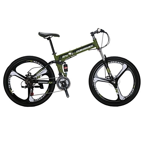 Folding Mountain Bike : Eurobike Mountain Bikes, Tsm G7 Bicycle 27.5Inch, Folding Bike, Dual Disc Brake Bike (Orange 3-Spoke)