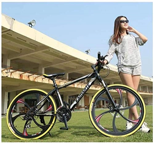 Folding Mountain Bike : Fast lfc xy Unisex suspension mountain bike mountain bike 26 inches overall round of high-carbon steel frame ultra-light two-disc 21-speed 24-speed 27-speed students, black and red 21-speed Essential