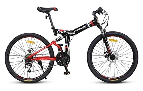 Folding Mountain Bike : FEFCK 26 Inch Mountain Bike Cross-country Variable Speed Adult Foldable Soft Tail Bicycle Unisex Ultra-light And Portable 24-speed B