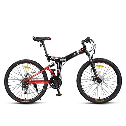 Folding Mountain Bike : Ffshop Folding Bikes Mountain Bike Off-road 24 Variable Speed Foldable Soft Tail Bicycle Ultra Light Portable Bicycle Damping Bicycle