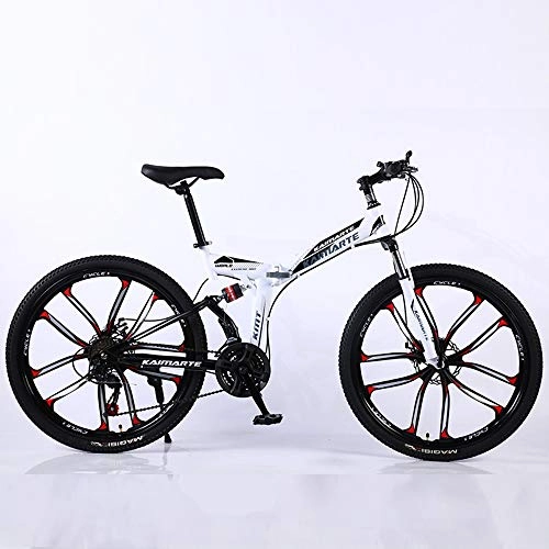 Folding Mountain Bike : Foldable MountainBike, MTB Bicycle With 3 Cutter Wheel, 8 Seconds Fast Folding Mens Women Adult All Terrain Mountain Bike, Maximum Load 180kg, 006 24stage Shift, 24 inches