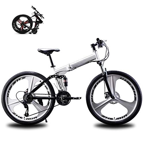 Folding Mountain Bike : Folding Bike, Adult Foldable Mountain Bikes, Men Women Folding MTB Bike, for 24 * 26 Inch 21 * 24 * 27 Speed Outdoor Bicycle