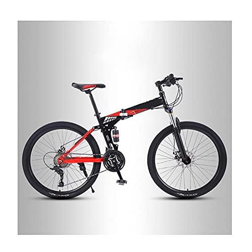 Folding Mountain Bike : Folding Bike for Adults, Mountain Bikes 24 26 Inches Spoke Wheel Wheel Mountain Bicycle Dual Disc Brake Bicycle / A / 24inch