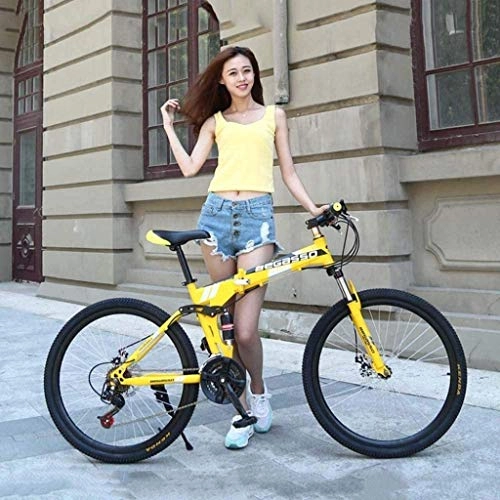 Folding Mountain Bike : Folding Bike, Mountain Bicycle, Hard Tail Bike, 26In*17In / 24In*17In Bike, 21 Speed Bicycle, Full Suspension MTB Bikes 7-10, 24 inches SHIYUE (Color : 26 Inches)