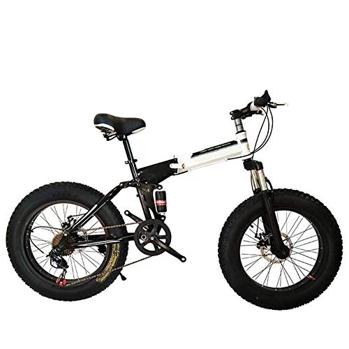 Folding Mountain Bike : Folding Mountain Bike, 27 Speeds Lightweight Iron Frame Dual Suspension with Anti-Skid And Wear-Resistant Tire Dual Disc Brake Bicycle, 20inches