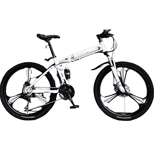 Folding Mountain Bike : Folding Mountain Bike - Men's Variable-Speed Bike for Teens, Girls, and Adults - 26" / 27.5" Wheels - 24 / 27 / 30 Speeds - Off-Road - Light and Foldable (gray 27.5inch)