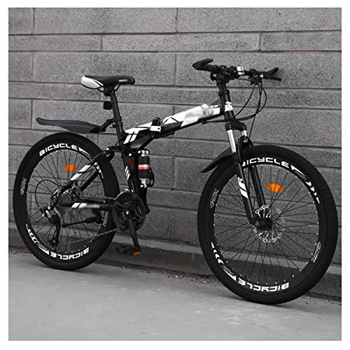 Folding Mountain Bike : Full Suspension MTB Foldable Bike, Folding Outroad Bicycles, Folded Within 15 Seconds, Folding Mountain Bike, 24 * 26in ​​City Mini Folding Bike 21 * 24 * 27 Speed