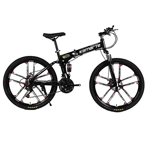 Folding Mountain Bike : GAOTTINGSD Adult Mountain Bike Foldable Bicycle MTB Adult Mountain Bike Folding Road Bicycles For Men And Women 26In Wheels Speed Double Disc Brake (Color : Black, Size : 24 speed)