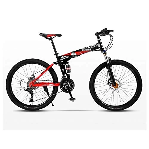 Folding Mountain Bike : GAOTTINGSD Adult Mountain Bike Mountain Bike Folding Bicycle Road Men's MTB Bikes 24 Speed Bikes Wheels For Adult Womens (Color : Red, Size : 24in)