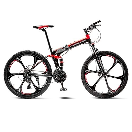 Folding Mountain Bike : GAOTTINGSD Adult Mountain Bike Mountain Bike Road Bicycle Folding Men's MTB Bikes 21 Speed 24 / 26 Inch Wheels For Adult Womens (Color : Red, Size : 26in)