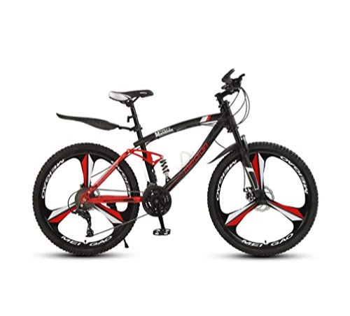 Folding Mountain Bike : GASLIKE Adult Mens 24 Inch Mountain Bike, Student High-Carbon Steel City Bicycle, Double Disc Brake Beach Snow Bikes, Magnesium Alloy Integrated Wheels, A, 21 speed