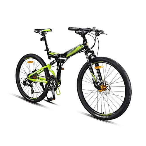 Folding Mountain Bike : GEXIN 26in Folding Mountain Bike, Road Bikes with Disc Brakes, 27 Speed Bicycle, MTB for Men / Women, Aluminum Alloy Frame, Shock-absorbing Front Fork