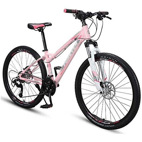Folding Mountain Bike : Giow 26 Inch Womens Variable Speed Mountain Bikes, Aluminum Frame Hardtail Cross-country Mountain Bicycle, Adjustable Seat & Handlebar, Bicycle With Front Suspension (Color : 27 speed)