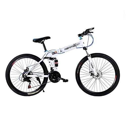 Folding Mountain Bike : GQFGYYL-QD Mountain Bike with Adjustable Seat and Shock Absorption, 26 Inches Wheels 21 Speed Foldable Dual Disc Brakes Mountain Bicycle, for Adults Outdoor Riding