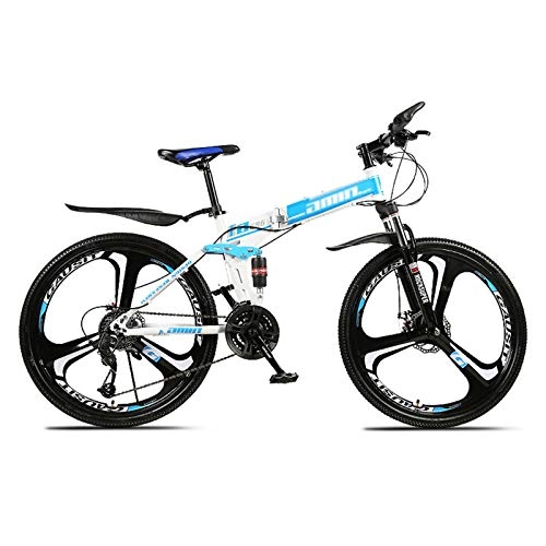 Folding Mountain Bike : GQFGYYL-QD Mountain Bike with Adjustable Seat and Shock Absorption, 26 Inches Wheels 27Speed Foldable Dual Disc Brakes Mountain Bicycle, for Adults Outdoor Riding, 2