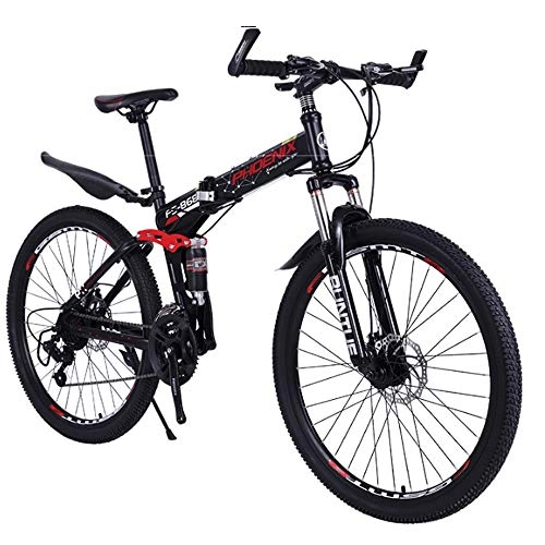 Folding Mountain Bike : GUI-Mask SDZXCFolding Bicycle Mountain Bike Shock Absorber Shifting Bicycle Adult Male and Female Students 21 Speed / 27 Speed 26 Inch