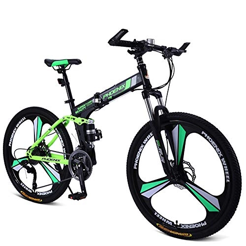 Folding Mountain Bike : GUI-Mask SDZXCFolding Mountain Bike Bicycle Double Shock Road Bike Leisure Bicycle Student Car 3 Knife One Round Adult 26 Inch 27 Speed
