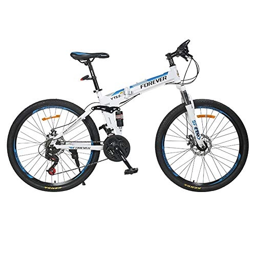 Folding Mountain Bike : GUI-Mask SDZXCFolding Mountain Bike Bicycle One Wheel Double Disc Brakes Off-Road Bicycle Male Student Adult 24 Speed 26 Inches