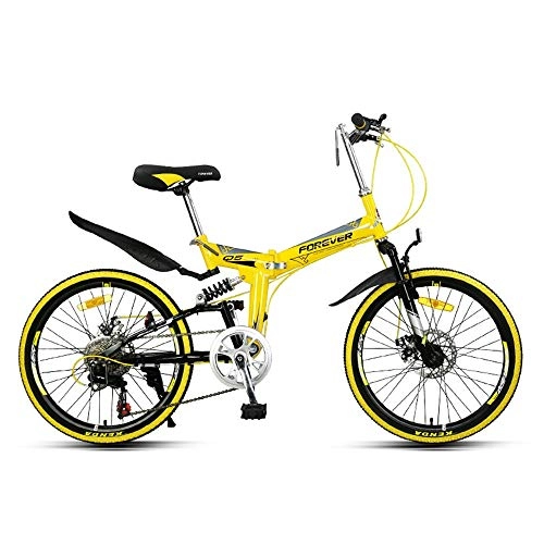 Folding Mountain Bike : GUI-Mask SDZXCFolding Mountain Bike Soft Tail Frame Adult Student Men and Women Bicycle Bicycle 7 Speed 22 Inches