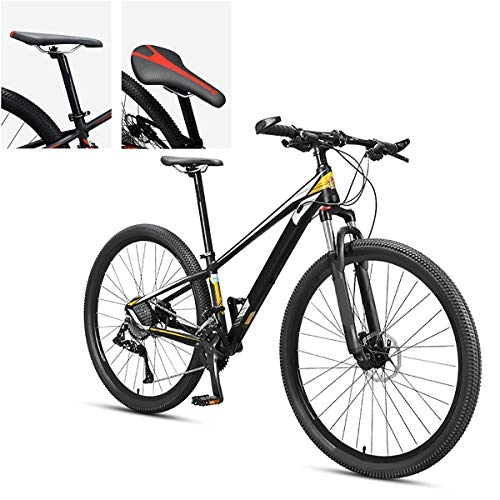 Folding Mountain Bike : GUOHAPPY 29-Inch Mountain Bike, Suitable for Cyclists with A Height of 59 Inches To 74.8 Inches, Quick Release Seat Tube Design, Accurate Speed Change, Not Easy To Drop The Chain, black yellow